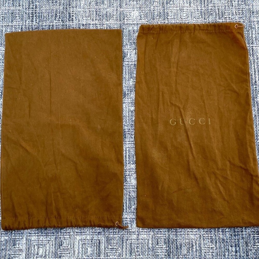 Gucci Dust Bag Brown Cotton Storage Bag Draw String Made in Italy Authentic - Picture 5 of 11